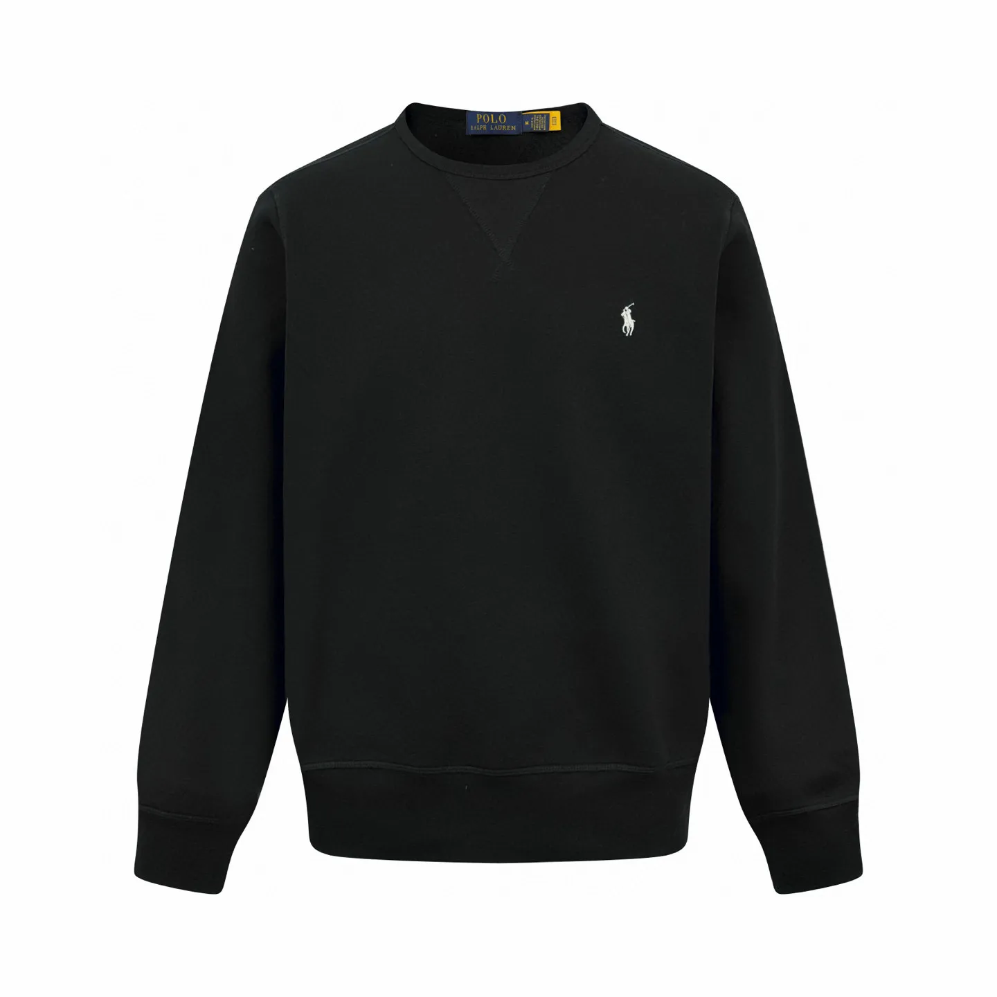 🅿️320 [Exclusive supply] Ralph Lauren pony embroidered crew neck sweatshirt (black). Original purchase and development for 1,690. The fabric is made of customized cloud-like honey cotton fleece sweatshirt material. It feels delicate and comfortable against the skin. It is based on matte gray and comes with a soft light filter. The exquisite indigo pony logo is embellished. It is highly recognizable. It has an atmosphere of freedom and vitality. A symphony of pure and smart colors. Outline high-end silhouettes with extreme simplicity and become the focus of vision. Demonstrate taste in silence, using imported machine embroidery technology. Use advanced computer control systems and precision mechanical components to achieve iconic pony embroidery operations. High precision. The lines are smooth and delicate, using the Hasuo process. Sewing with specific machines. Hasuo has high fastness and adds visual effects. It is time-consuming and labor-intensive, and the fabrics have been washed. It has a better hand feel and texture. It is not easy to deform and is not easy to shrink. Not easy to fade and maintain long-lasting beauty. Size:S-M-L-XL